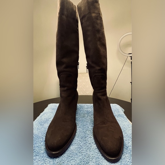 LE PEPE / THE CANOSCIO FOND BROWN SUEDE HARNESS RIDING BOOTS the spurs are rem. - Picture 10 of 15
